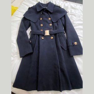 Navy coat with capelet